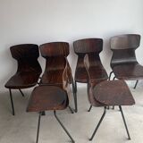 Set of 6 rosewood chairs Eromes
