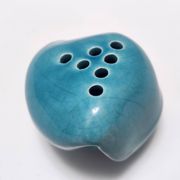 Teal Lacquered Ceramic Tulip Vase / Pen Holder by Giacomo Onestini for Ernestine Salerno