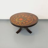 Vintage round coffee table from the 60s 70s by Raymond Corroyez in ceramic