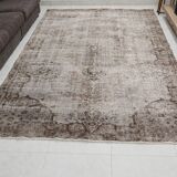 Grey Oushak Antique Wool Carpet
