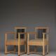 Art Deco Oak Armchairs by Henk Wouda, 1920s, Set of 2
