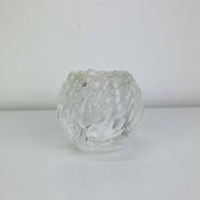 Cut glass candle holder, sphere, snowball style Kosta Boda
