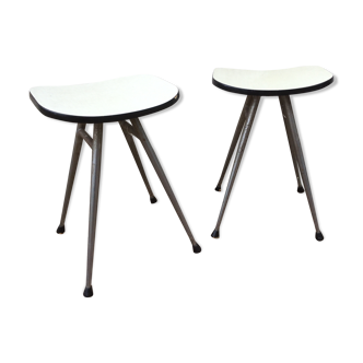 Pair of formica compass feet stool