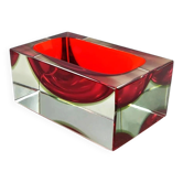 Cendrier rectangulaire , vide-poche en verre de Murano par Flavio Poli pour Seguso, années 1960