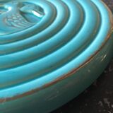 Set under flat and bottle bottom in turquoise ceramic