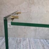 Glass and brass coffee table