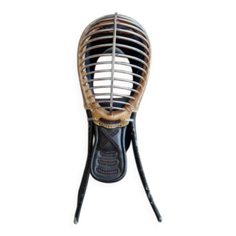Japan - Men's Kendo protective mask in red lacquered metal - 1950