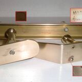 Original WHW Workshop HAGENAUER Vienna, Brass Wall Coat Rack + 2 Hooks