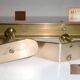 Original WHW Workshop HAGENAUER Vienna, Brass Wall Coat Rack + 2 Hooks