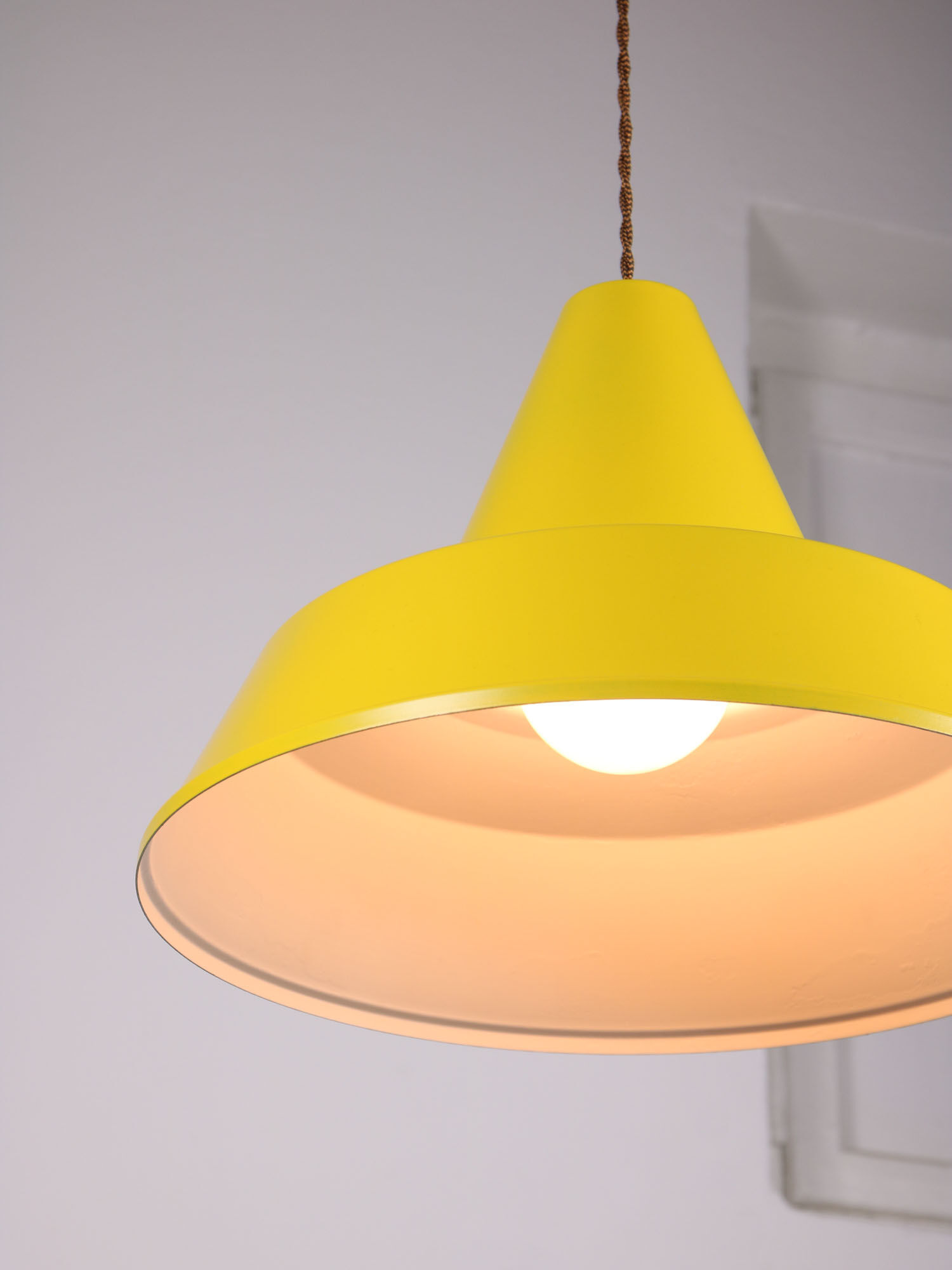 Vintage yellow metal lamp