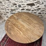 Oval coffee table in raw wood