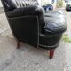 Black leather sofa 2 padded seats