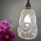 Vintage art deco tulip pendant light in frosted glass signed Degué