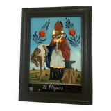 Frame painting on glass reverse painting fixed under glass Saint Éloi