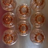 8 vintage pink molded glass bowls from the 40s and 50s