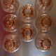 8 vintage pink moulded glass bowls from the 1940s-50s.