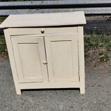 Small Parisian sideboard with one drawer and two doors, white lacquered