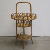 Portable bar stores rattan bottles