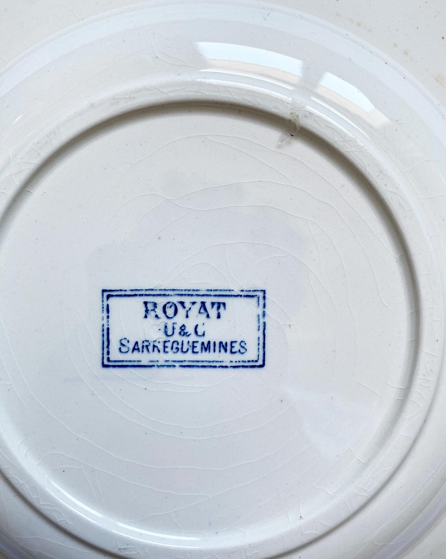 6 hollow plates Terre de Fer sarreguemines Royat