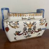 Planter / pot in Gien earthenware – Renaissance decor – 19th century