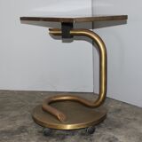 Italian brass and black laminated trolley