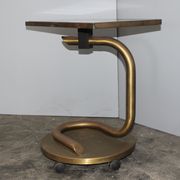 Italian brass and black laminated trolley