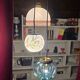 Suspension cascade triple globes anciens verre et opaline
