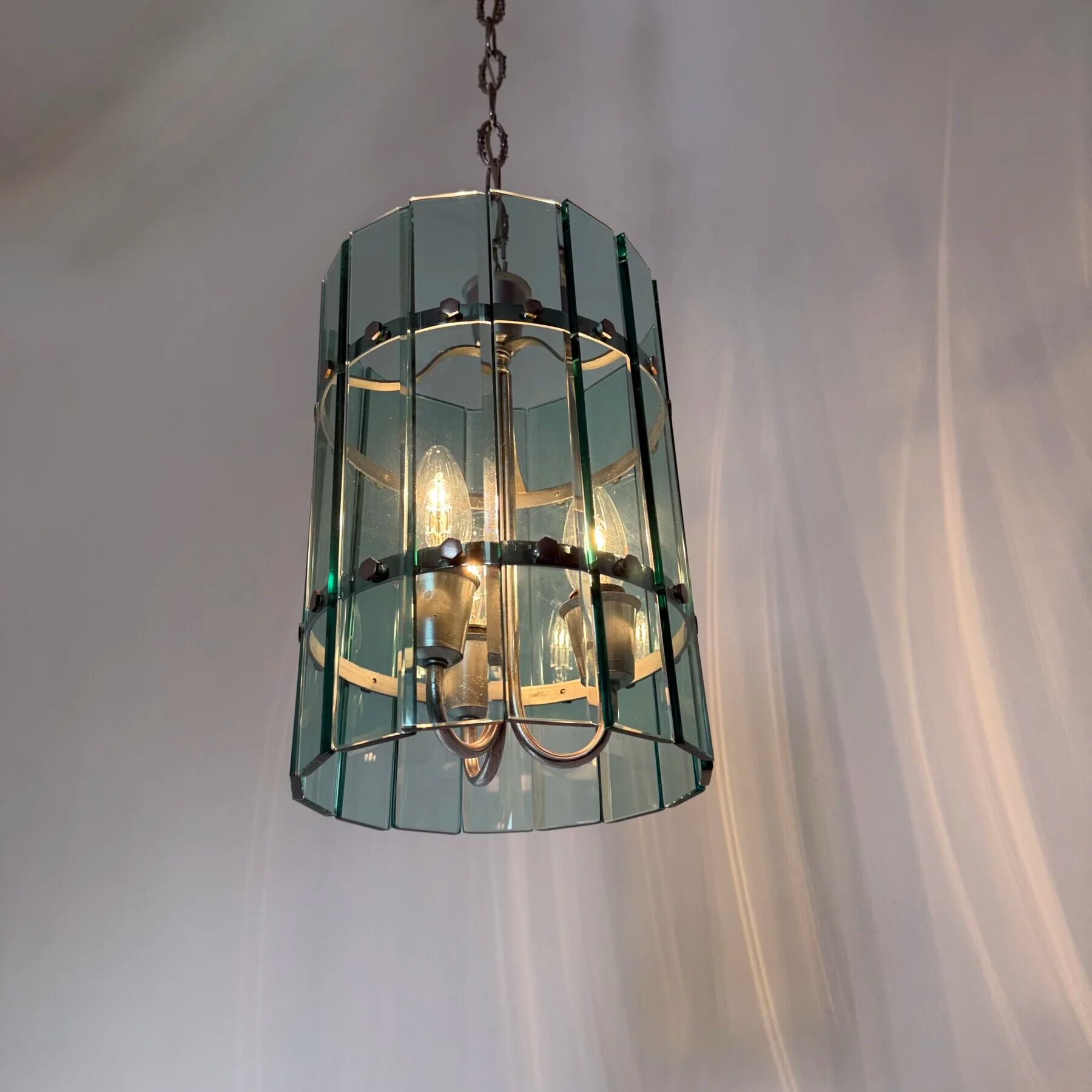 Mid-century Veca glass pendant lamp, 1970s, Italy