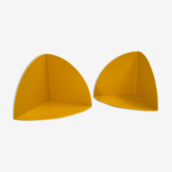 Pair of yellow bookends model 4909 by Giotto Stoppino for Kartell, 1970