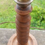Lampe bois tourné art déco