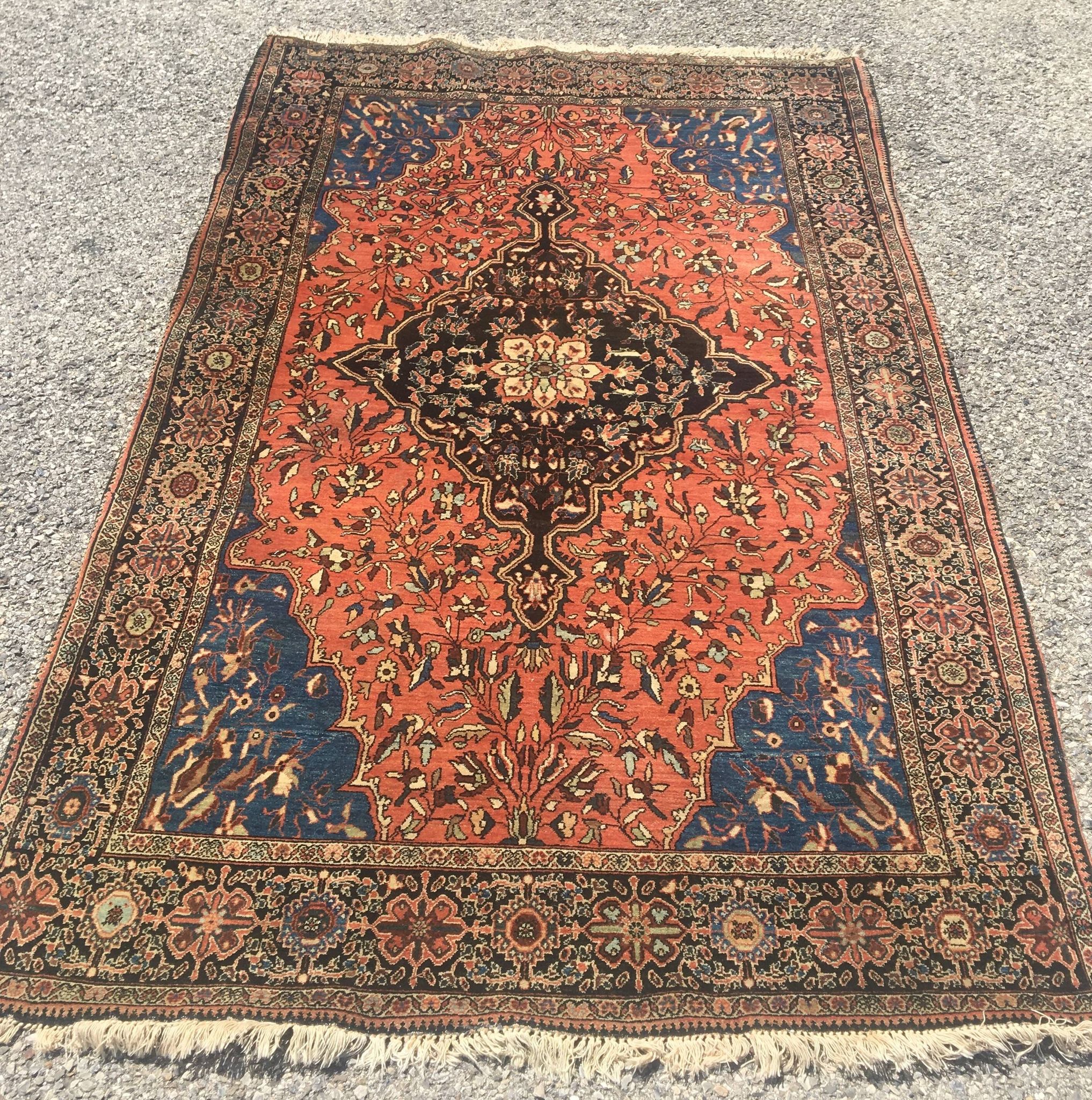 Tapis d'orient Iran Sarouk  Ancien - 1.25 X 2.05 mètres.