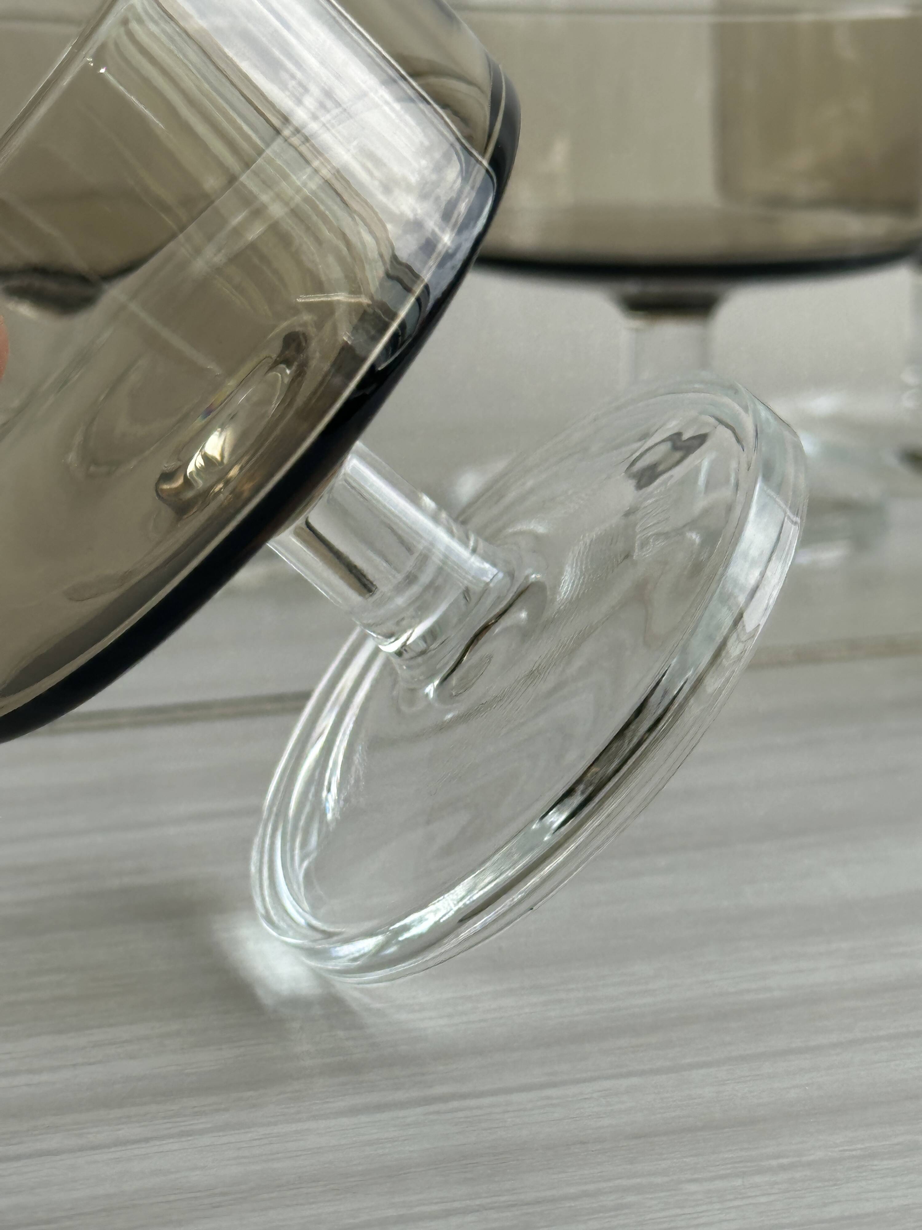 5 smoked glass dessert cups