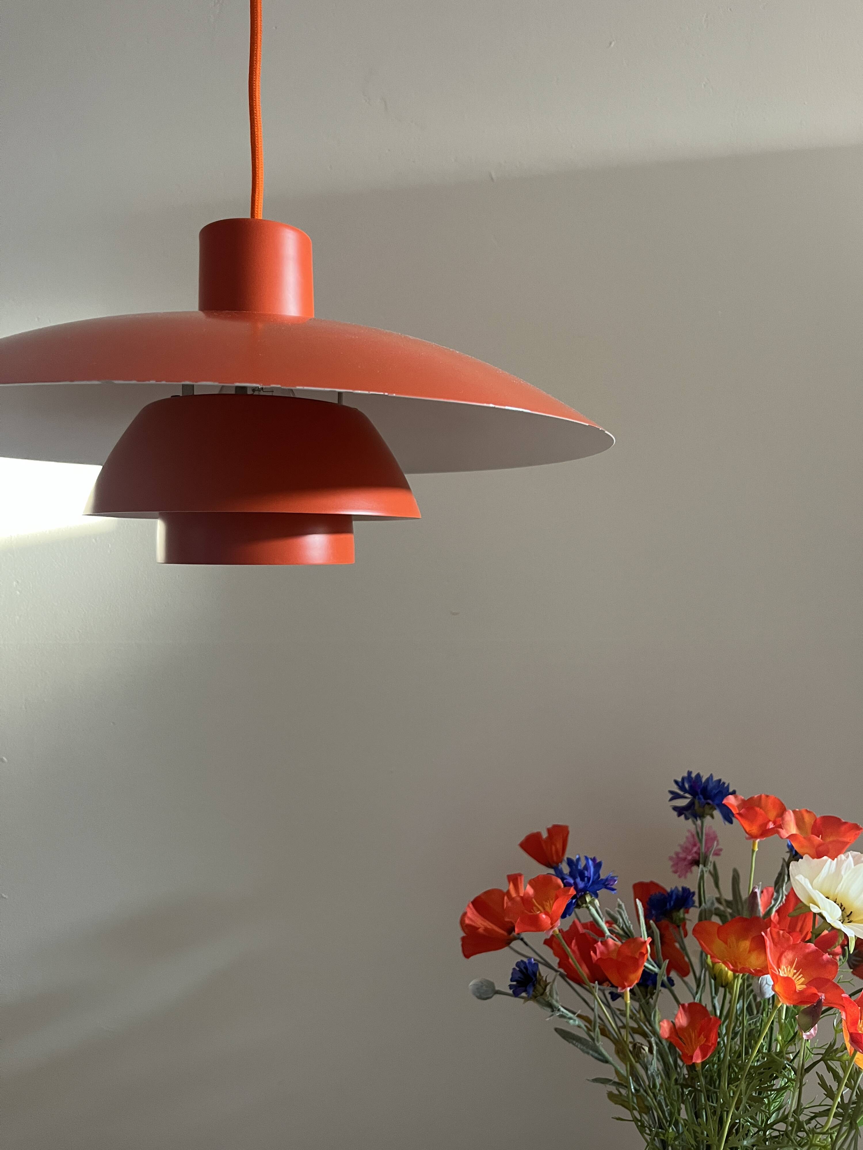 Vintage Louis Poulsen PH4/3 red - Poul Henningsen - danish design pendant