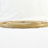 Vintage round rattan mirror