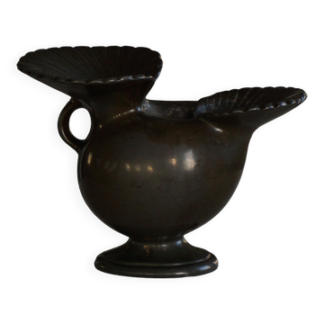 Vase scandinave danois Art Déco Diskometal par Just Andersen, modèle D-118, 1930