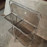 Vintage iron and smoked glass serving trolley