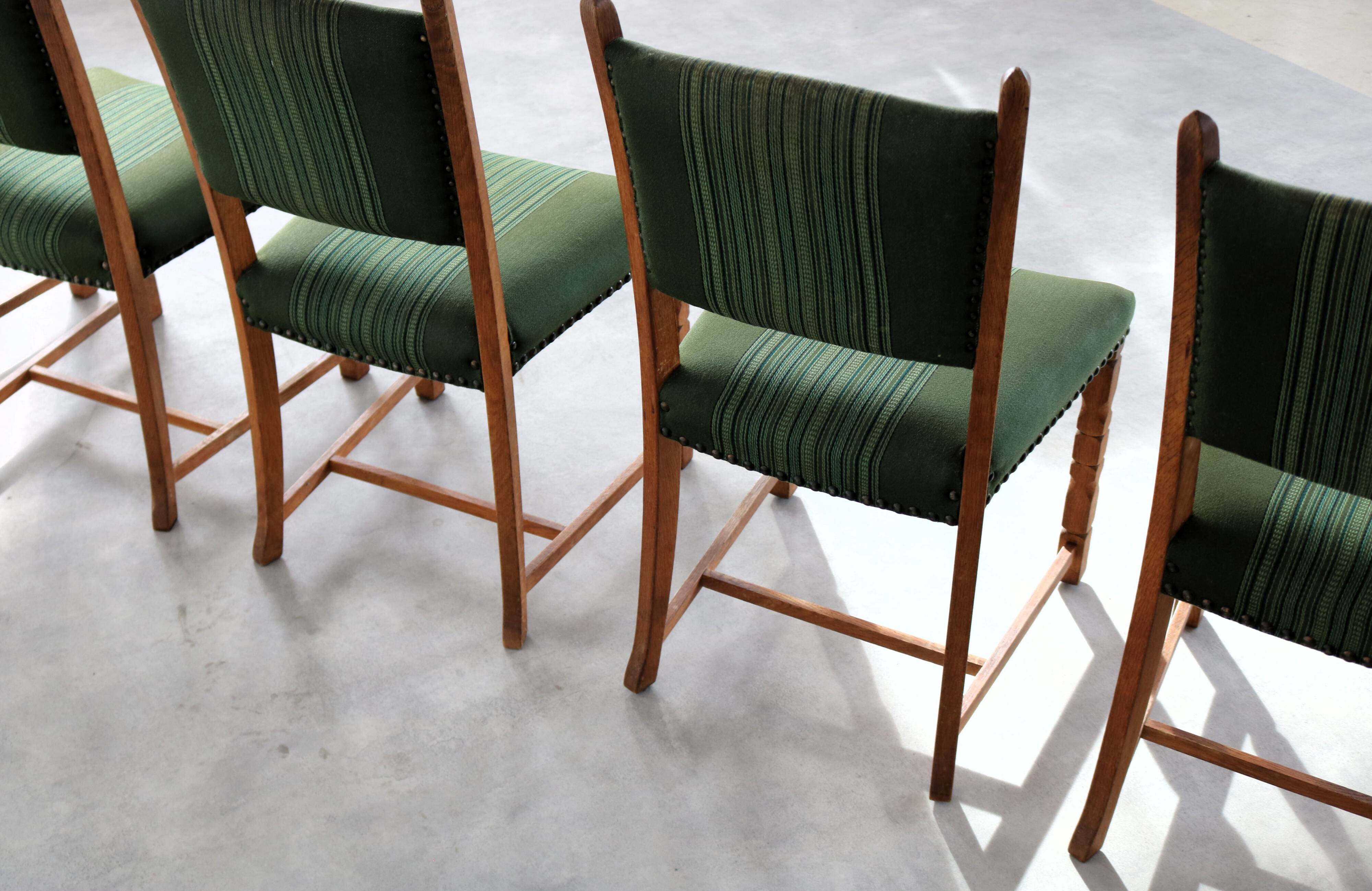 6 Danish Brutalist Dining Chairs