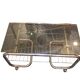 Coffee table with chrome base and smoked glass from the 70s