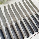 10 Vintage knives in wood and steel LA ROSE, silver medal, France