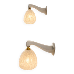 Paire Appliques porcelaine