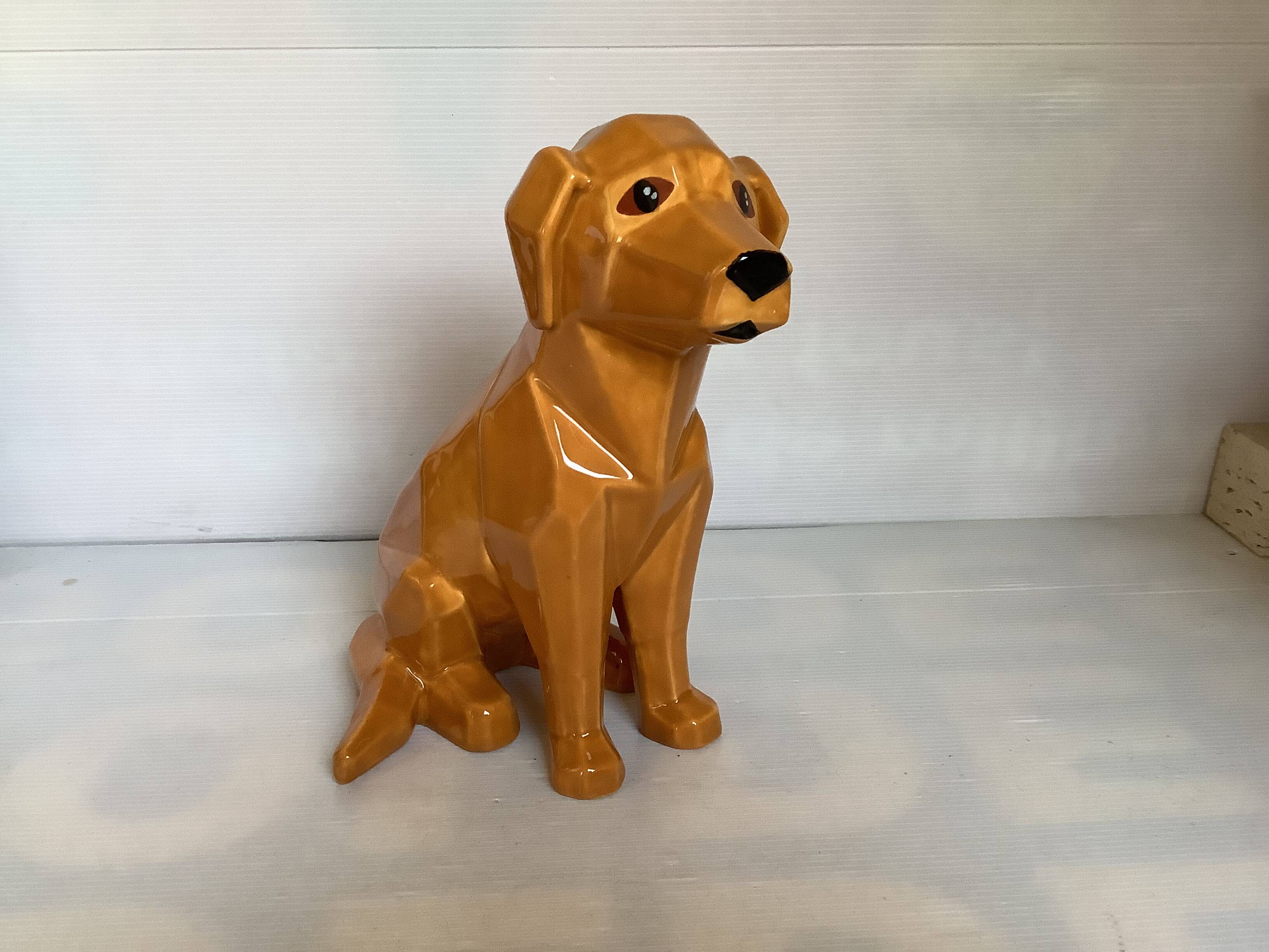 Grand chien style origami céramique