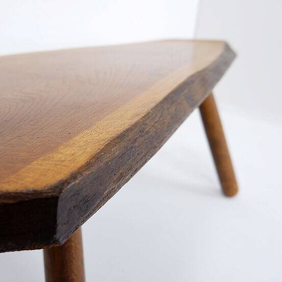 Vintage Brutalist coffee table / Side table in solid wood - 1960s