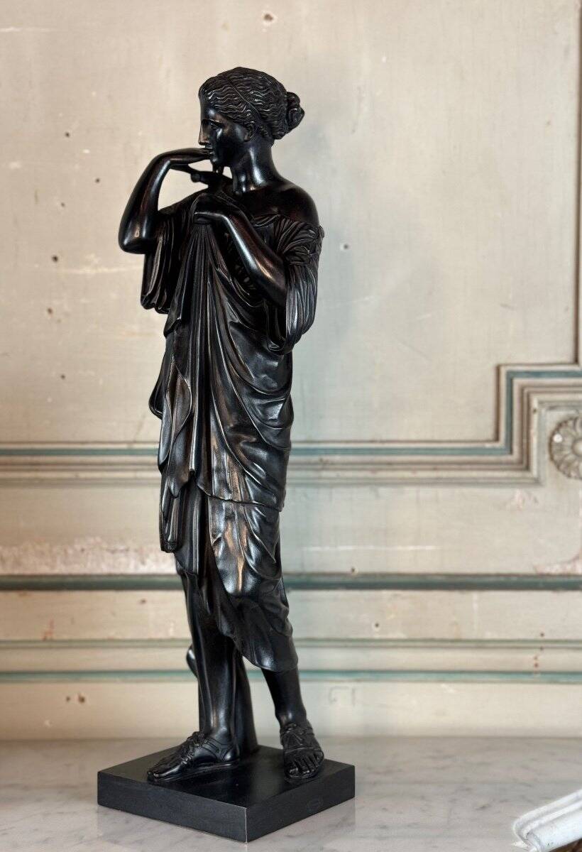 Diane de Gabies, bronze after the antique, black patina 19th century
