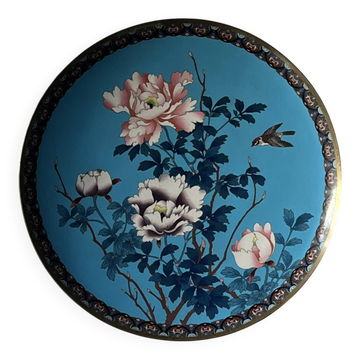 Coupe japonaise du XIXe siècle en émaux cloisonnés