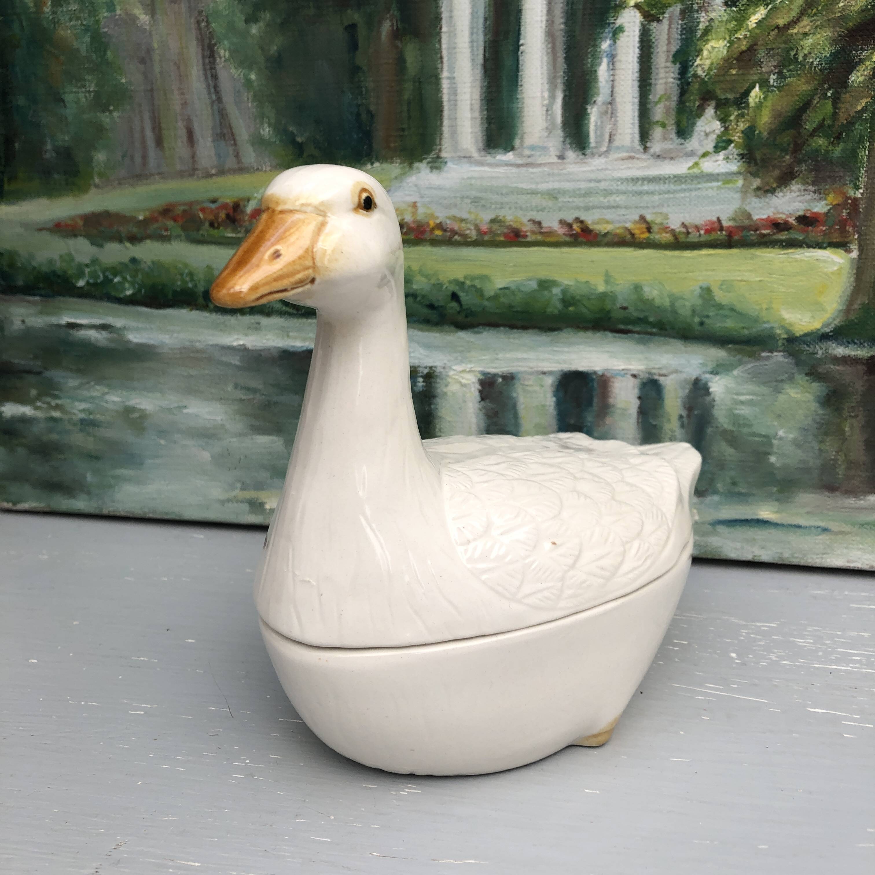 Vintage Earthenware Terrine Michel Caugant Goose France