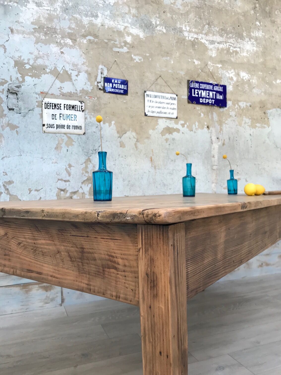 Vintage pine farm table