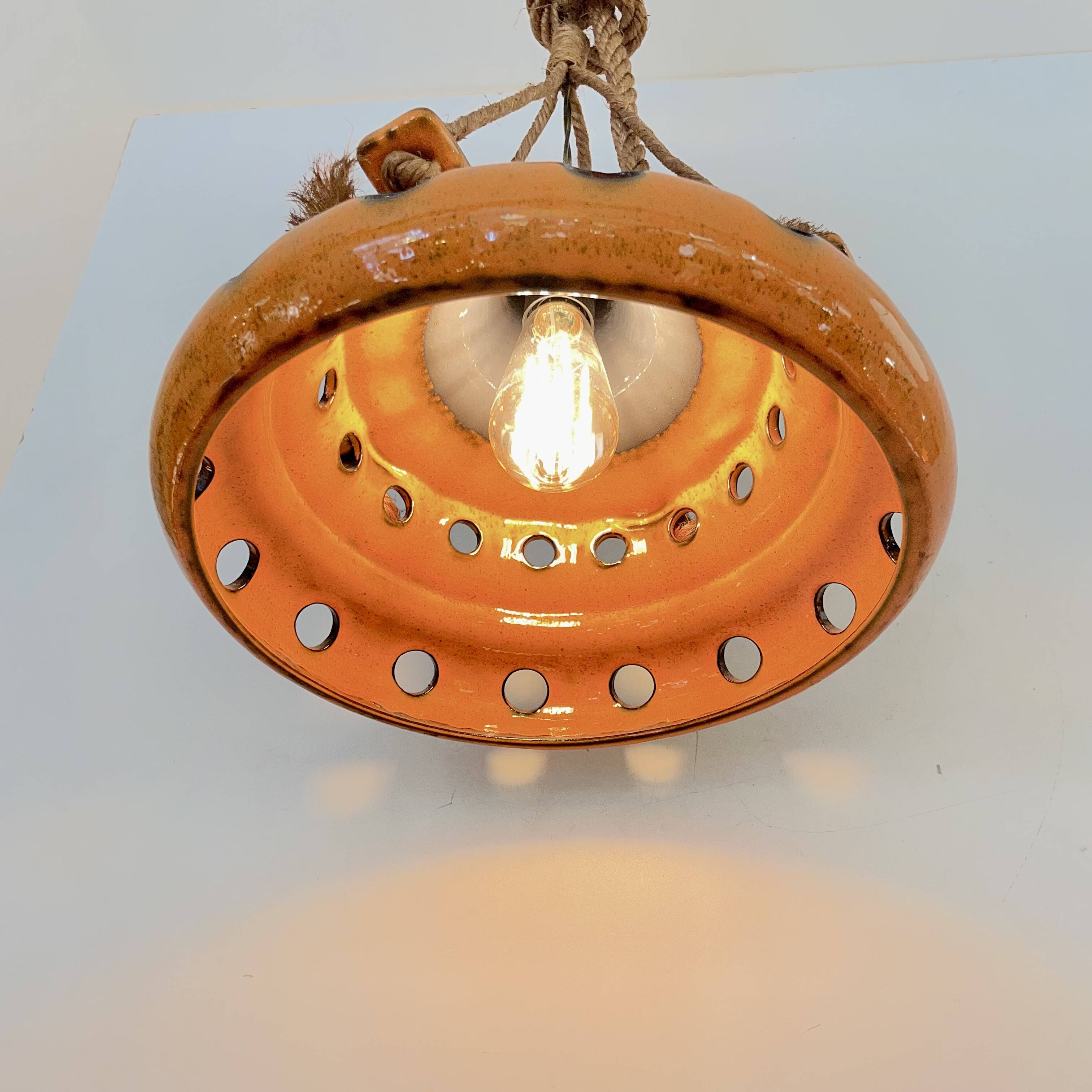 Mid-Century Modern Ceramic Pendant Light, 1970s