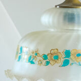 Suspension en verre opaque forme tulipe