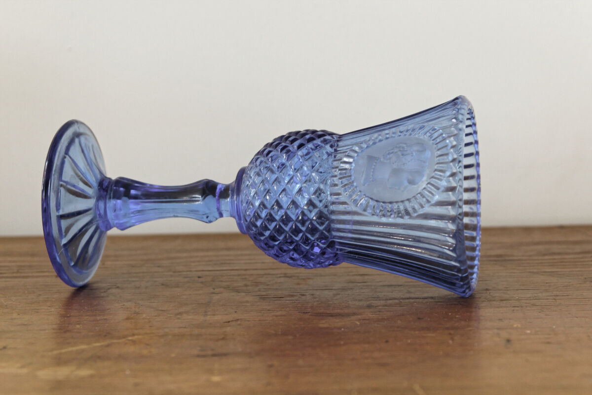 Blue molded pressed glass