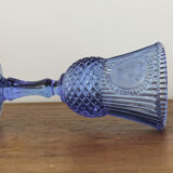 Blue molded pressed glass
